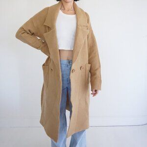 Show Me Your Mumu Camel Knit Longline Cardigan Old Money Quiet Luxury XS